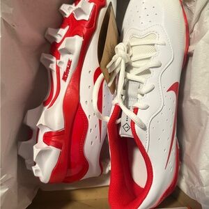 Nike Red & White Baseball/Football Cleats